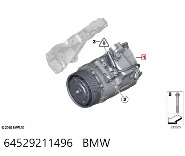 Compresor de aire acondicionado 64529211496 BMW