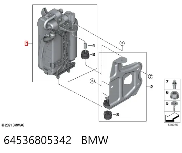 Condensador aire acondicionado 64536805342 BMW