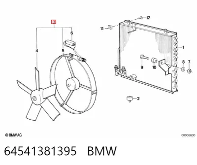 Ventilador del radiador del aire acondicionado BMW 64541381395