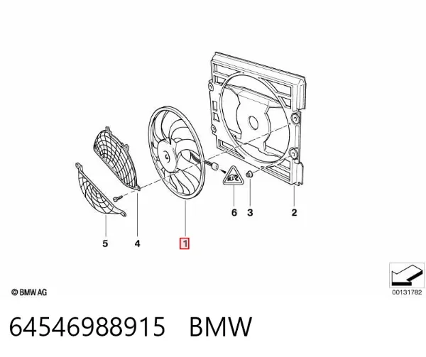 Ventilador del radiador 64546988915 BMW