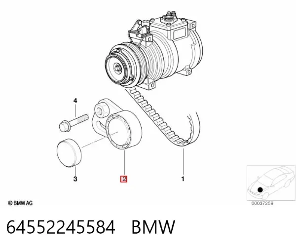 Tensor de correa poli V 64552245584 BMW