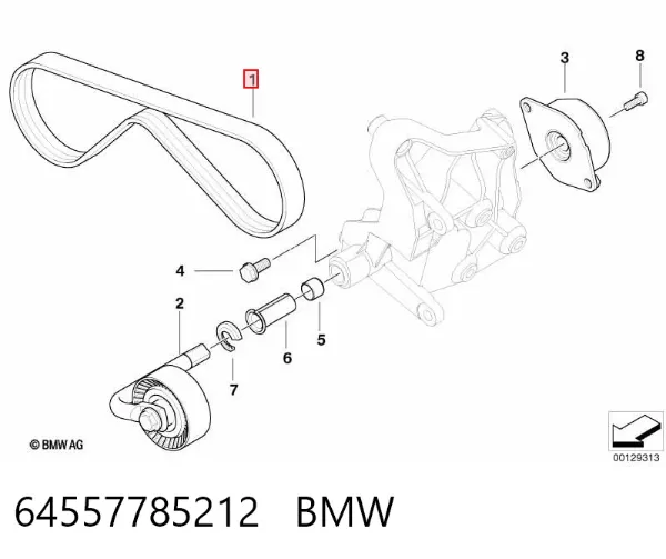 Correa de alternador 64557785212 BMW
