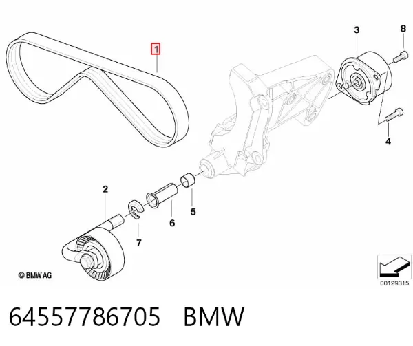 Correa de alternador 64557786705 BMW