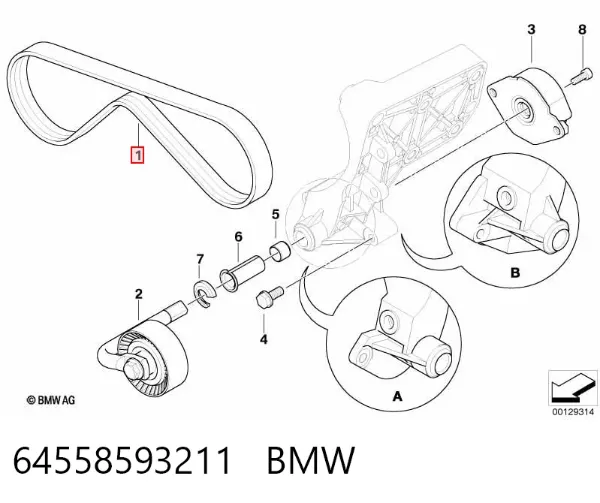 Correa de alternador 64558593211 BMW