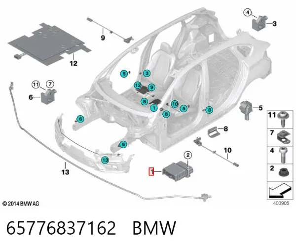 Módulo de control de airbag 65776837162 BMW