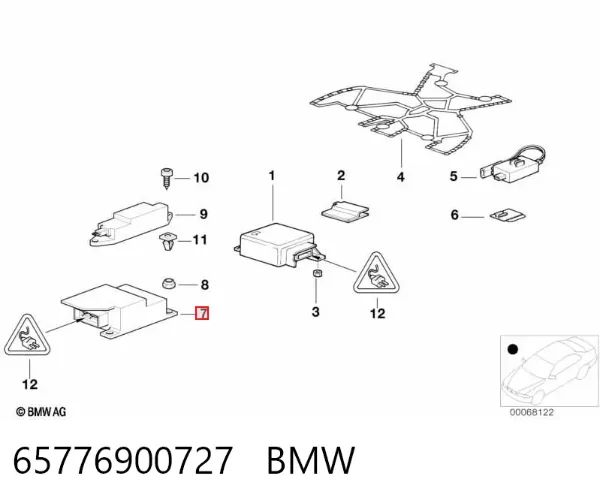 Módulo de control de airbag 65776900727 BMW