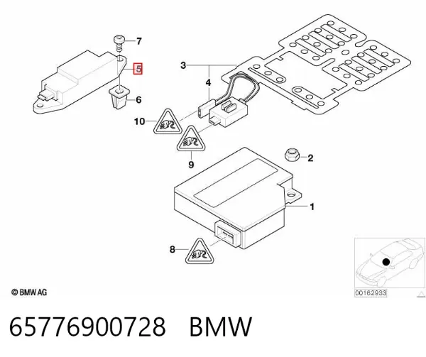 Sensor de airbag delantero 65776900728 BMW