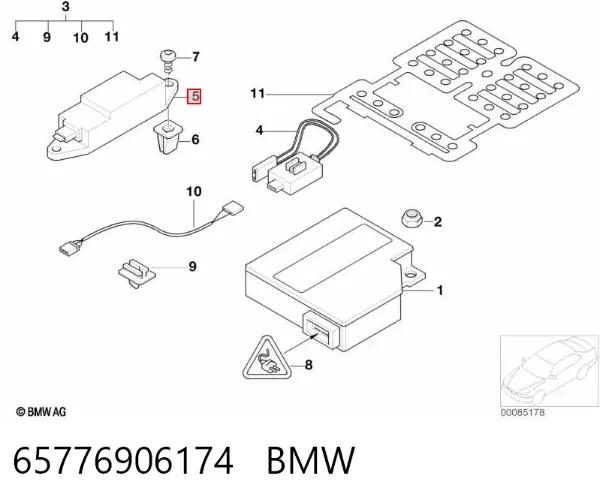 Sensor de airbag delantero 65776906174 BMW