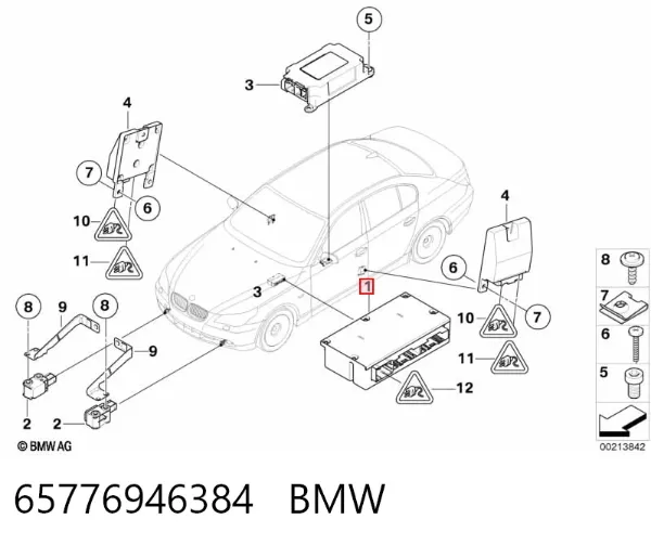 Módulo de control de airbag 65776946384 BMW