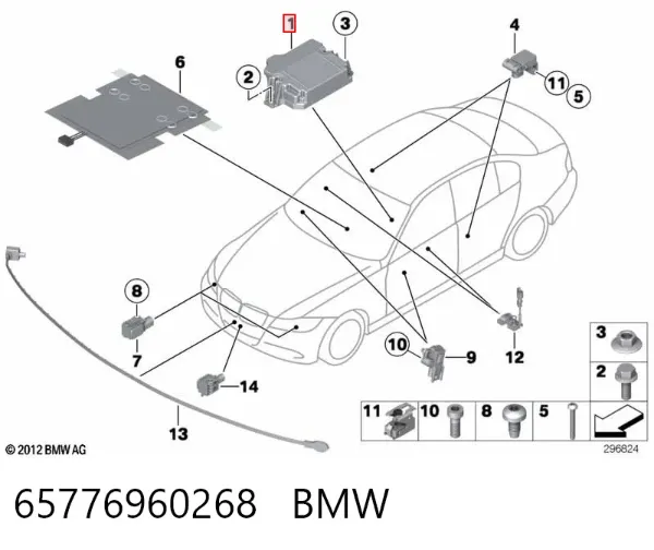 Módulo de control de airbag 65776960268 BMW