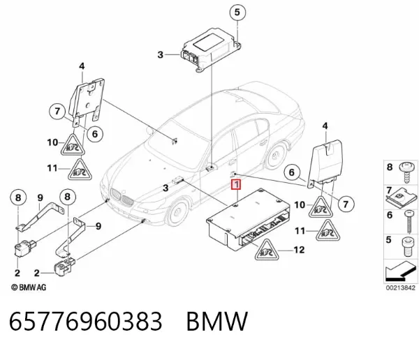 Módulo de control de airbag 65776960383 BMW