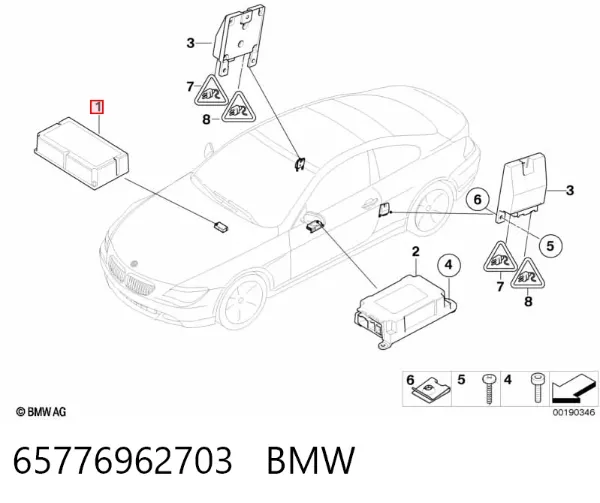 Módulo de control de airbag 65776962703 BMW