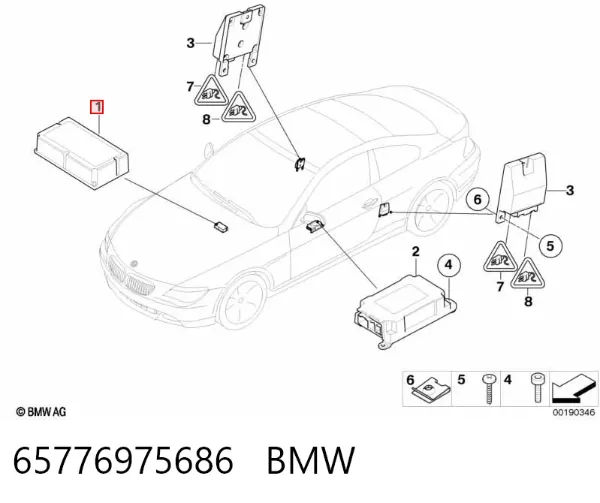 Módulo de control de airbag 65776975686 BMW