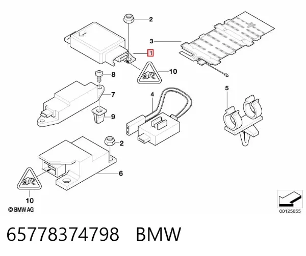 Módulo de control de airbag 65778374798 BMW