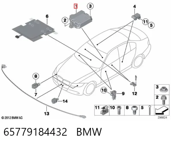 Módulo de control de airbag 65779184432 BMW