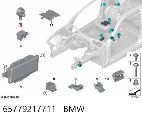 Sensor de airbag delantero 65779217711 BMW