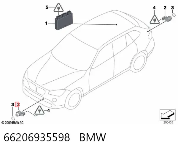 Sensor de estacionamiento delantero 66206935598 BMW