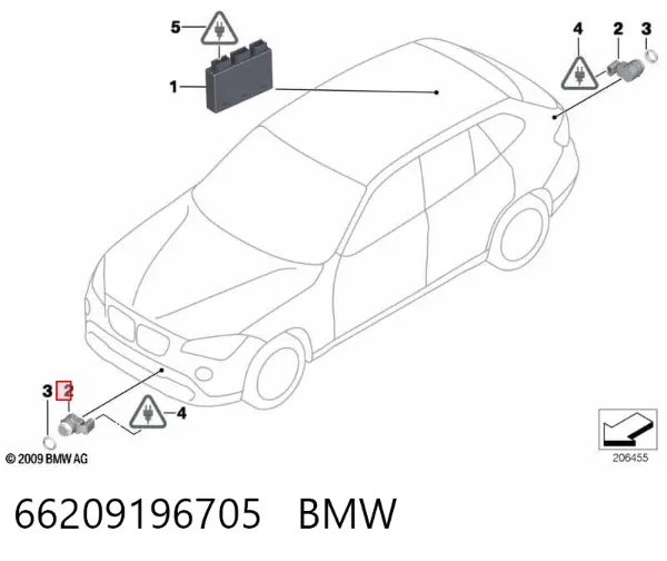 Sensor de estacionamiento delantero 66209196705 BMW