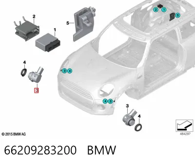 Sensor lateral delantero/trasero de aparcamiento BMW 66209283200