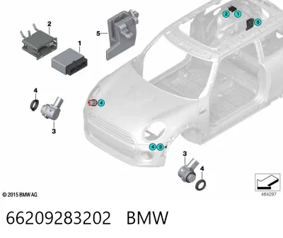 Sensor lateral delantero/trasero de aparcamiento BMW 66209283202