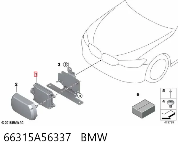 Sensor de distancia por radar 66315A56337 BMW