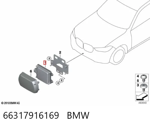Sensor de distancia por radar 66317916169 BMW