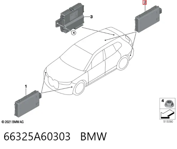Sensor de ángulo muerto trasero 66325A60303 BMW