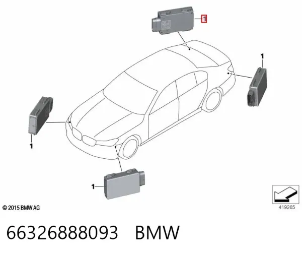 Radar de cambio de carril 66326888093 BMW
