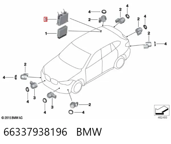 Módulo de control del asistente de aparcamiento 66337938196 BMW