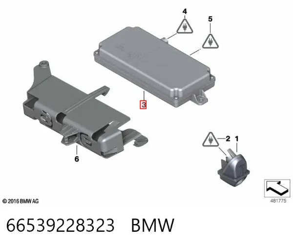 Módulo de control de cámara 66539228323 BMW