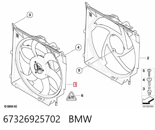 Ventilador de radiador 67326925702 BMW