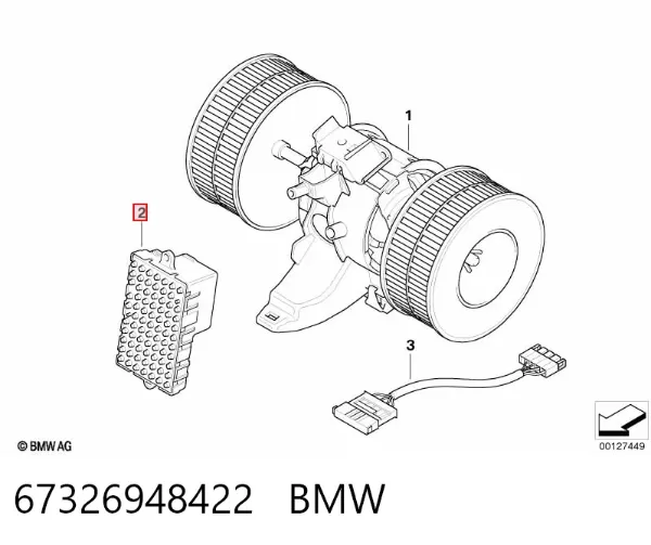 Resistencia de calefacción 67326948422 BMW
