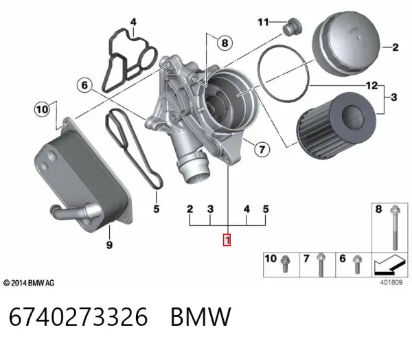 Portafiltro de aceite 6740273326 BMW