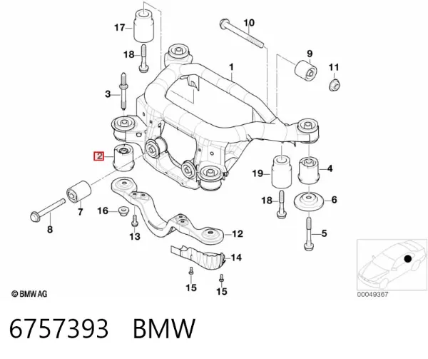 Silentblock trasero 6757393 BMW