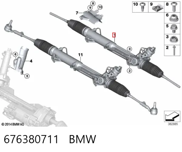Cremallera de dirección 676380711 BMW