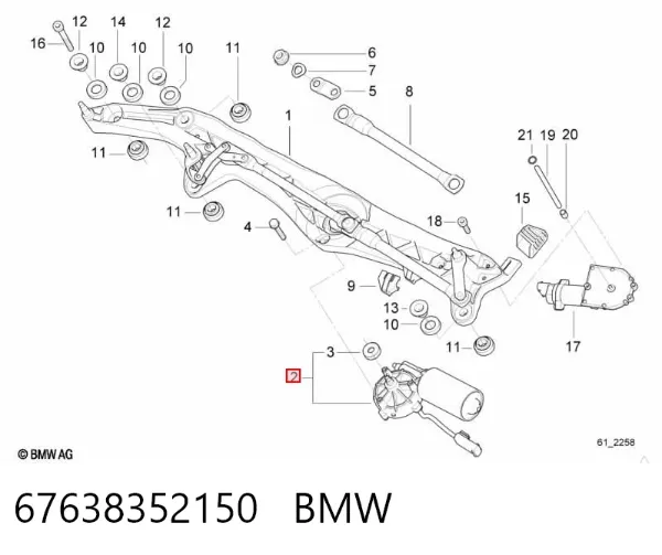 Motor limpiaparabrisas BMW 7 E38