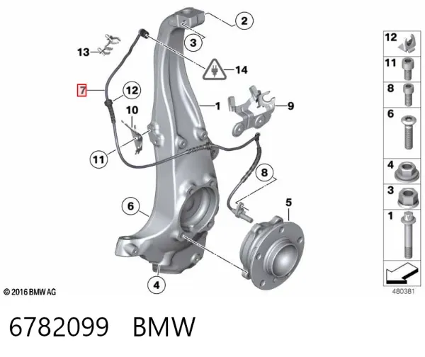 Sensor ABS 6782099 BMW