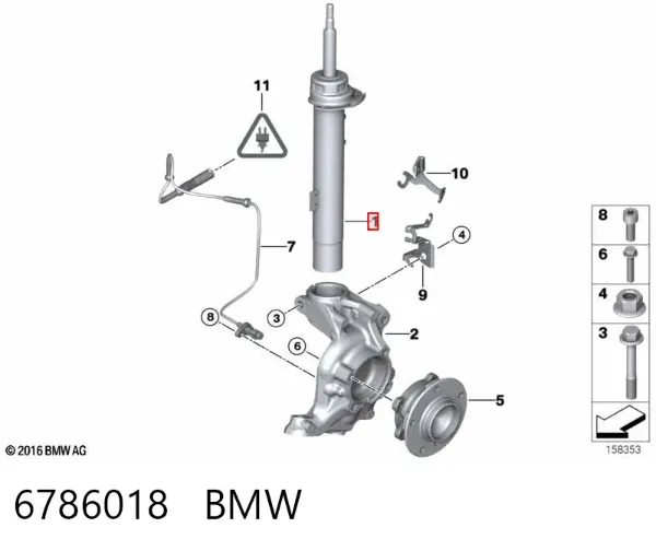 Amortiguador delantero derecho 6786018 BMW