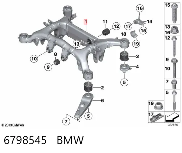 Puente trasero 6798545 BMW