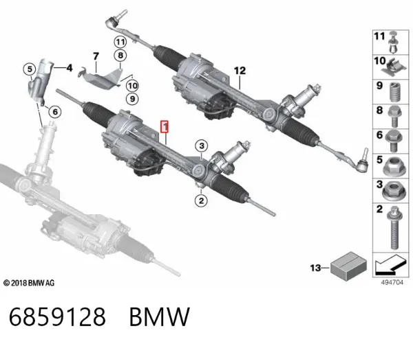 Cremallera de dirección 6859128 BMW