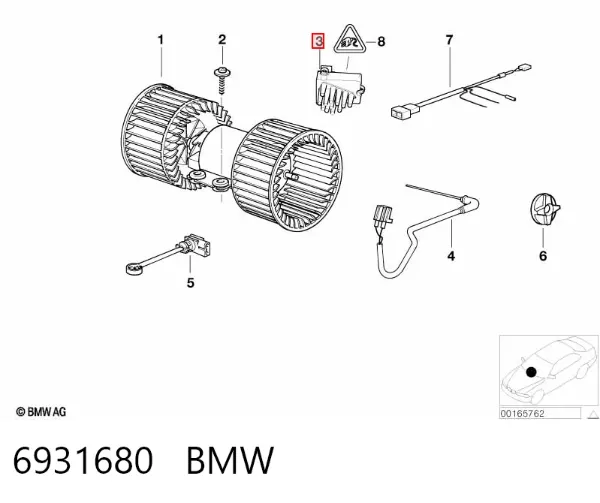 Resistencia de calefacción 6931680 BMW