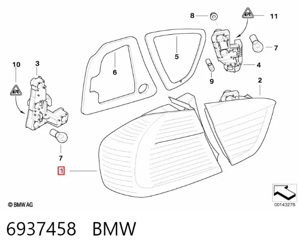 Piloto trasero exterior derecho 6937458 BMW