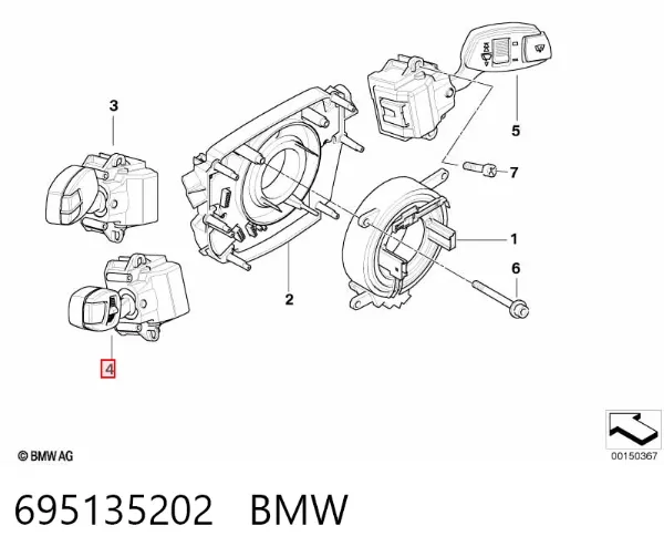 Interruptor de control de crucero 695135202 BMW