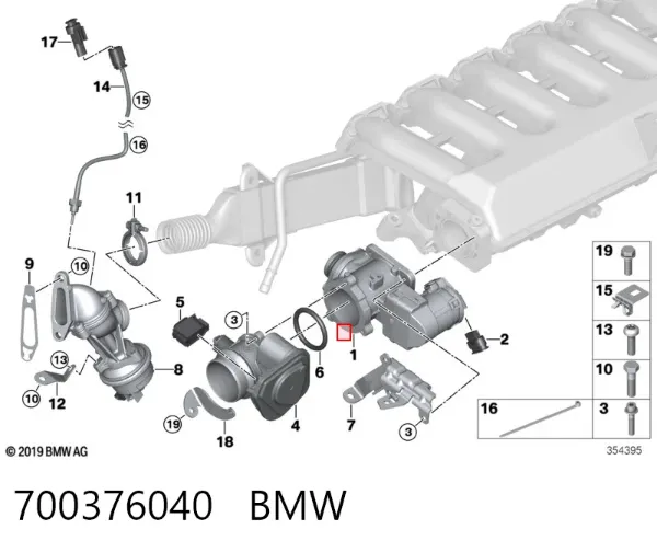 Cuerpo de mariposa 700376040 BMW