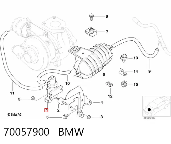 Válvula solenoide de control de presión de sobrealimentación 70057900 BMW