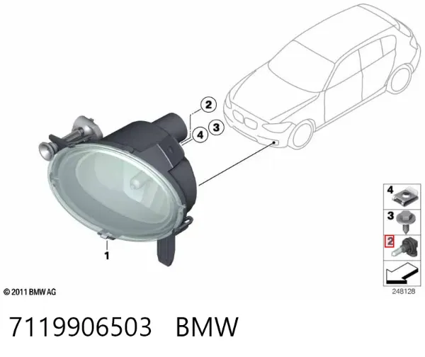 Lámpara halógena 7119906503 BMW