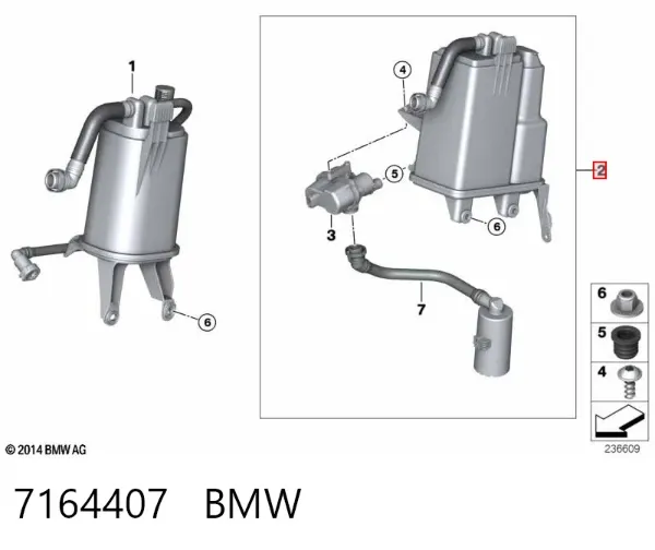 Filtro de carbón activado 7164407 BMW