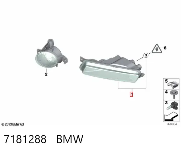 Faro antiniebla derecho 7181288 BMW