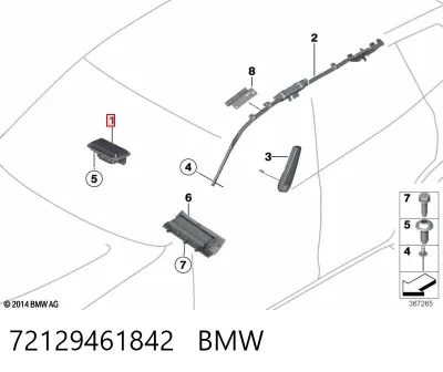Airbag del pasajero BMW 72129461842
