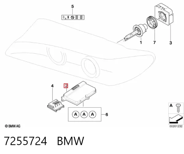 Centralita, faros xenon 7255724 BMW